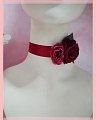 Red Ribbon Gothic Rose Satin Collar Choker for Women (1375)