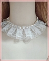 Blanco Encaje Lolita Imitation Pearls Collar Choker for Women Cosplay (1395)
