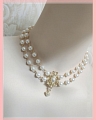 белый Imitation Pearls Layered Лолита Collar Choker for Women Косплей (1345)