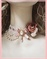 White Pink Lace Lolita Flower Collar Choker for Women (1355)