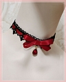 Weiß Schwarz Spitze Lolita Rot Ribbon Schleifen Collar Choker for Women Cosplay (1555)
