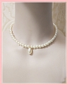 Weiß Imitation Pearls Lolita Collar Choker for Women Cosplay (1235)