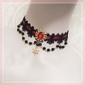 Black and Red Lace Lolita Collar Choker for Women (1235)