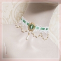 White and Green Lace Lolita Collar Choker for Women (1235)