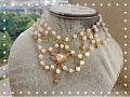 Bianco e Oro Imitation Pearls Lolita Angel Cuore Collar Choker for Women Cosplay (1155)