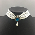 White Lace Lolita Gem Collar Choker for Women (3375)