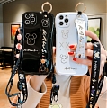 Handmade Black White Bear Phone Case for iPhone 7 8 plus x xr xs 11 12 mini pro max case (82974)