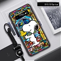 Handmade Colorful Tempered Glass Snoopy Phone Case for Samsung S89 10 20 21 Plus Ultra and Note 89 10 20 Plus Ultra and A71 A70 A40S