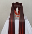 Cosplay Lungo Pony Tails Mixed Marrone Rosso Parrucca (8358)