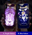 Handmade Card Captor Sakura Luminous Light Calls Flashing Teléfono Case for iPhone 78 Plus se XR Cosplay