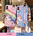 Handmade 3D Rosa Azul Unicorn Telefone Case for iPhone 678 s Plus se2 x XS Max XR 11 Pro Max Cosplay