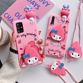 Handmade Rosa Cute Peeking Melody Telefono Case for iPhone 678 s Plus se2 x XS Max XR 11 12 mini Pro Max Cosplay