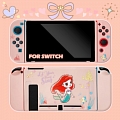 Soft Pink Princess Ariel Switch Shell Protection Cover TPU from The Little Mermaid