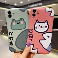 Handmade Rosa Gatto e Fish Verde Frog Telefono Case for iPhone 78 Plus se2 X XS XR XSmax 11 Pro Max Cosplay