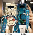 Handmade Cartoon Branco Japanese Azul Cat with 3D Telefone Case for Samsung S89 10 20 Plus Ultra Acessório
