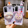 Handmade Cartoon Purpura Japanese Perro StellaLou 3D with Mirror Teléfono Case for Samsung S89 10 20 21 Plus Ultra y Nota 89 10 20 Plus Ultra y A y M40 Cosplay