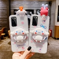 Handmade Cartoon Transparent Japanese Dog Melody 3D with Mirror 전화 Case for Samsung S89 10 20 21 Plus Ultra 과 Note 89 10 20 Plus Ultra 과 A 과 M40 코스프레
