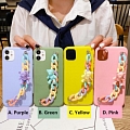 Handmade Пурпурный зеленый желтый розовый Bear Chain 3D Телефон Case for Samsung S20 21 Plus Ultra а также Note 20 Ultra а также A M Series Косплей