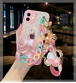 Handmade Transparent розовый Пурпурный Glitters Flowers 3D Телефон Case for iPhone 78 Plus X Xs XR XsMax 11 12 mini Pro Max Косплей