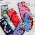 Handmade Purple Red Blue Pink Fluffy Bear 3D Phone Case for Samsung Galaxy Z Flip (4G) (5G) (F7070) (F7000)