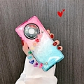 Handmade Transparent Rosa Azul Love Heart Chain 3D Telefone Case for Samsung S89 10 20 21 Plus Ultra e Note 20 Plus Cosplay