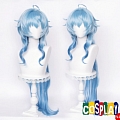 Ganyu Wig (2nd, Long, Curly, Blue) from Genshin Impact