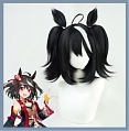 Uma Musume Pretty Derby Kitasan Black Parrucca (Medium Black, Pony Tails, with Ears)