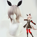Uma Musume Pretty Derby Curren Chan Perruque (Short Silver, with Ears)