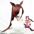 Uma Musume Pretty Derby Sakura Bakushin O Perruque (Long Straight Brown, with Ears)