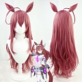 Uma Musume Pretty Derby Mihono Bourbon Parrucca (Long Straight Red, with Ears)