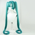Cosplay Long Straight Green Twin Pony Tails Wig (465)