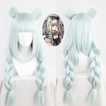 Arknights Истина Perruque (Long Blue, Twin Braids, with Ears)