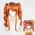 D4DJ Seto Rika Parrucca (Merm4id, Medium Curly Orange, Twin Pony Tails)