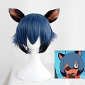 BNA: Brand New Animal Michiru Kagemori Perruque (Court, Mixed Blue, with Ears)