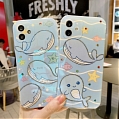 Handmade Glitters bleu Dolphins Téléphone Case for iPhone 78 Plus se2 X Xs XR XsMax 11 12 mini Pro Max Cosplay