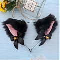 Gato Ears Cosplay (Black with Ribbon)