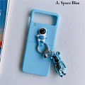 Handmade Azul Roxa Rosa Branco Vermelho Space Astronaut 3D with Chain Telefone Case for Samsung Galaxy Z Flip 3 Cosplay (5G)