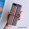 Handmade Leather Gris Azul Negro Rojo Café Naranja Teléfono Case for Samsung Galaxy Z Flip Cosplay (5G)