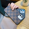 Handmade Korean Classique Patterns Gris marron Leather Téléphone Case for iPhone 78 Plus se2 X Xs XR XsMax 11 12 13 mini Pro Max Cosplay