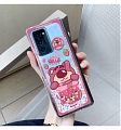 Handmade Cute Cartoon Spielzeug Story Lotso Rosa Colorful Clear Transparent Telefon Case for Samsung Galaxy Z Fold 2 und Z Fold 3 Cosplay (5G)