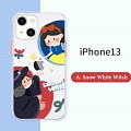 Handmade Cute Cartoon Princesse Snow Blanc Witch Travailler Ours Clear Transparent Téléphone Case for iPhone 13 Pro Max Cosplay
