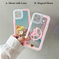 Handmade Cute Cartoon Sailor Moon Luna Colors Clear Transparent iPhone Phone Case for iPhone 78 Plus se2 X Xs XR XsMax 11 12 13 mini Pro Max