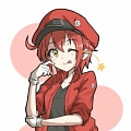 Cells at Work Red Blood Cell Disfraz (Chaqueta, Gloves and Hat)