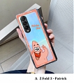 Handmade Cute Cartoon American Patrick Bob Clear Transparent Colorful Téléphone Case for Samsung Galaxy Z Fold 2 et Z Fold 3 Cosplay (5G)
