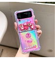 Handmade Cute Cartoon Lotso розовый Bear 3D Animals Clear Transparent Colorful Телефон Case for Samsung Galaxy Z Flip а также Z Flip 3 а также Z Flip 4 Косплей (5G)