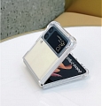 Handmade Classic Korean Elegant Plain Clear Transparent Clear Phone Case for Samsung Galaxy Z Flip 3 (5G)