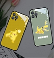 Cute Cartoon Japanese Pokemon Monster Animals Flashing Lights Yellow Pale Green Phone Case for iPhone Phone Case for iPhone 78 Plus se2 X Xs XR XsMax 11 12 13 mini Pro Max
