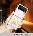 Handmade Sailor Moon シルバー Tempered Glass 電話番号 Case for Samsung Galaxy Z Flip 3 コスプレ (5G)