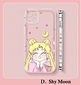 Handmade Cute Japanese Moon Girl Shy Yummy Space Moon Cute Duck Clear Transparent Phone Case for iPhone 13 mini Pro Max