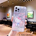 Handmade Cute Cartoon Japanese Kitty Gato Glitters Clear Transparent Teléfono Case for Samsung Galaxy S 6 7 8 9 10 20 21 Plus Ultra y Nota 8 9 10 20 Plus Ultra y A Series Cosplay